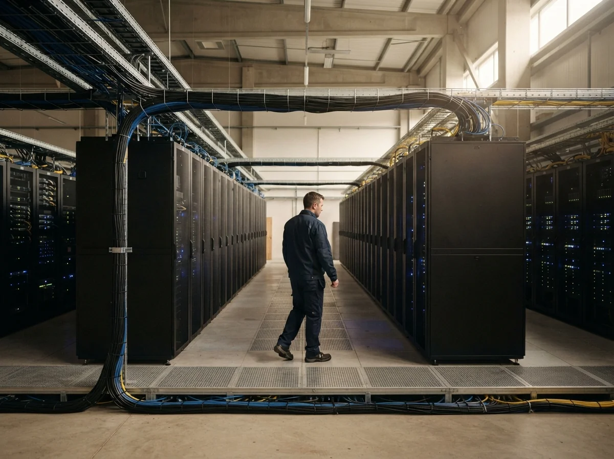 AI-generated conceptual illustration for the lesson: Data Centres in Scotland: Plans and Worries