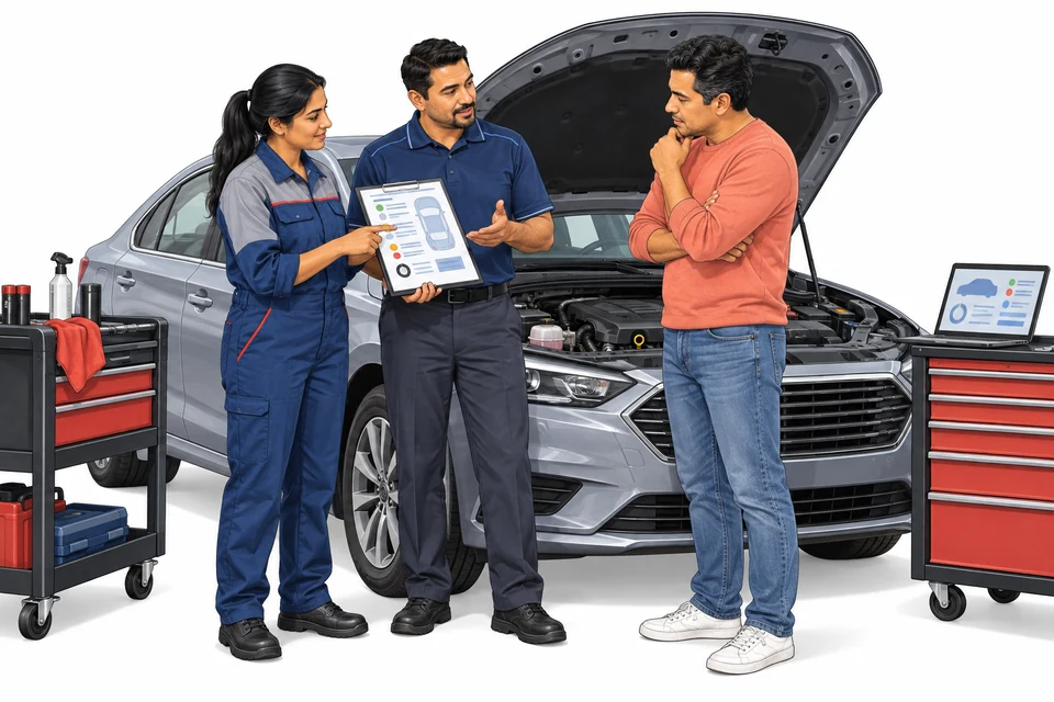 Automotive Service English: illustration from the revised learner book.