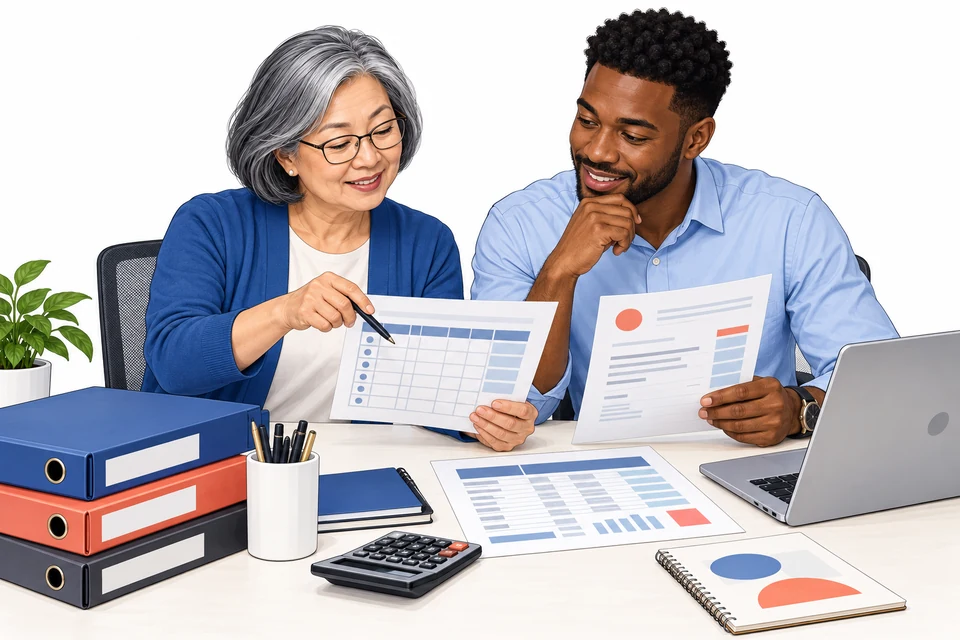 Bookkeeping and Payroll English: illustration from the revised learner book.
