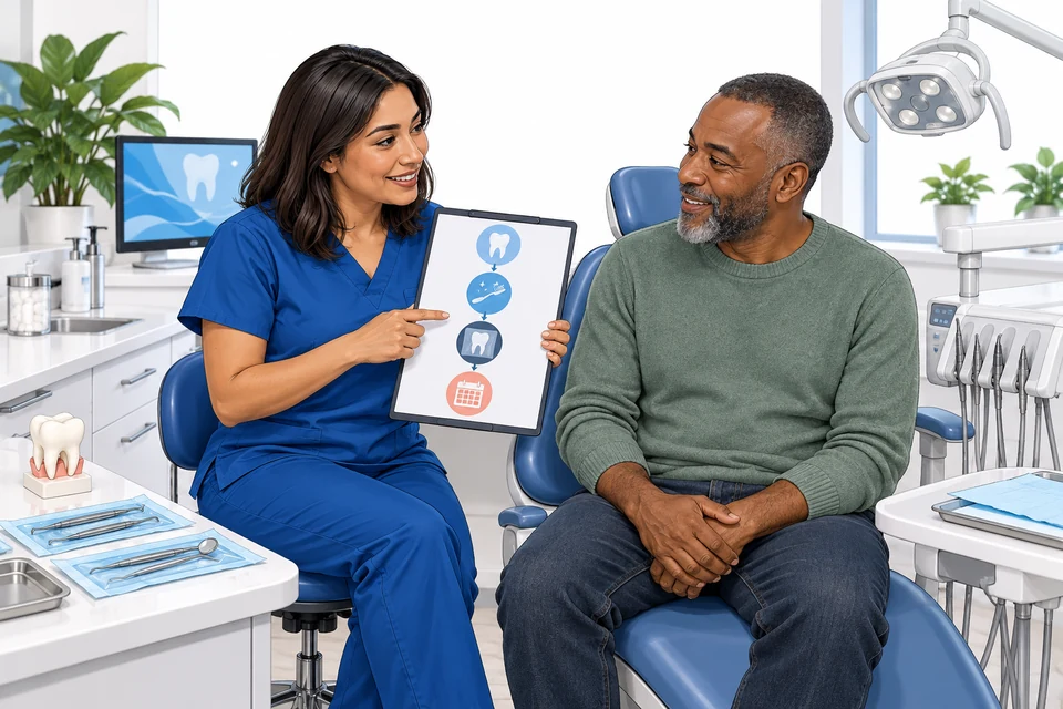 Dental Assisting English: illustration from the revised learner book.