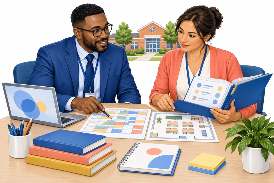 Education Administration English: illustration from the revised learner book.