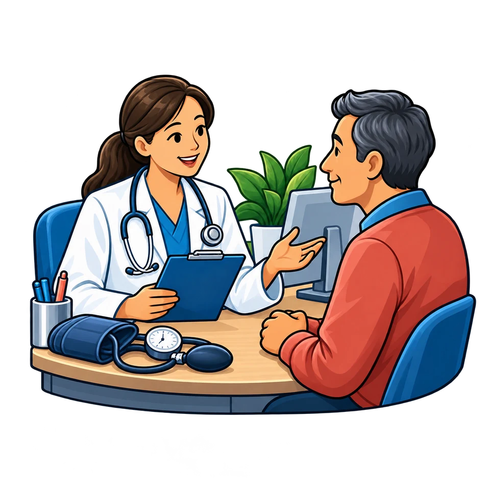 General Practice English: illustration from the revised learner book.