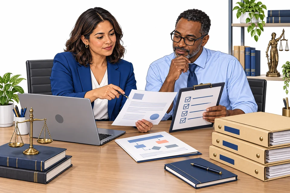 Legal Operations and Compliance English: illustration from the revised learner book.