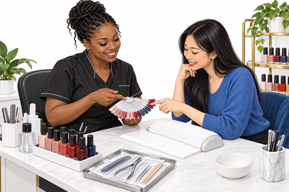 Nail Technician English: illustration from the revised learner book.