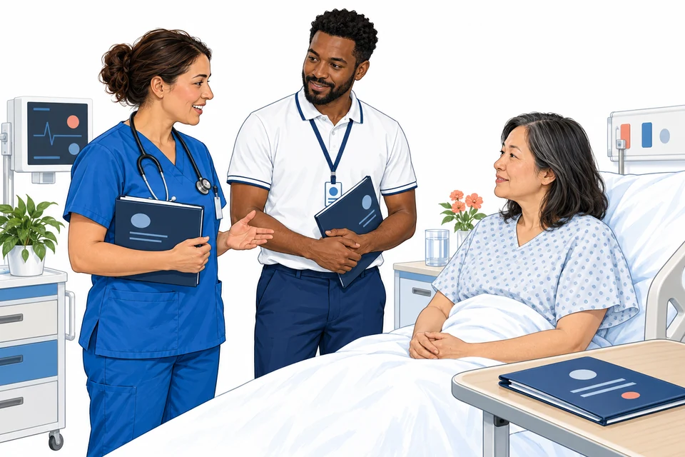 Nursing and Allied Health English: illustration from the revised learner book.