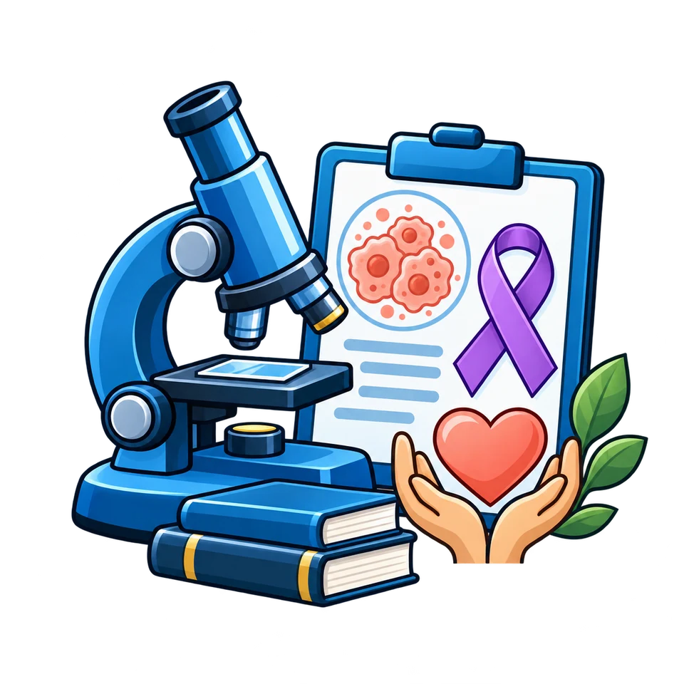 Oncology English: illustration from the revised learner book.