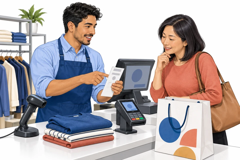 Retail Associate and Cashier English: illustration from the revised learner book.