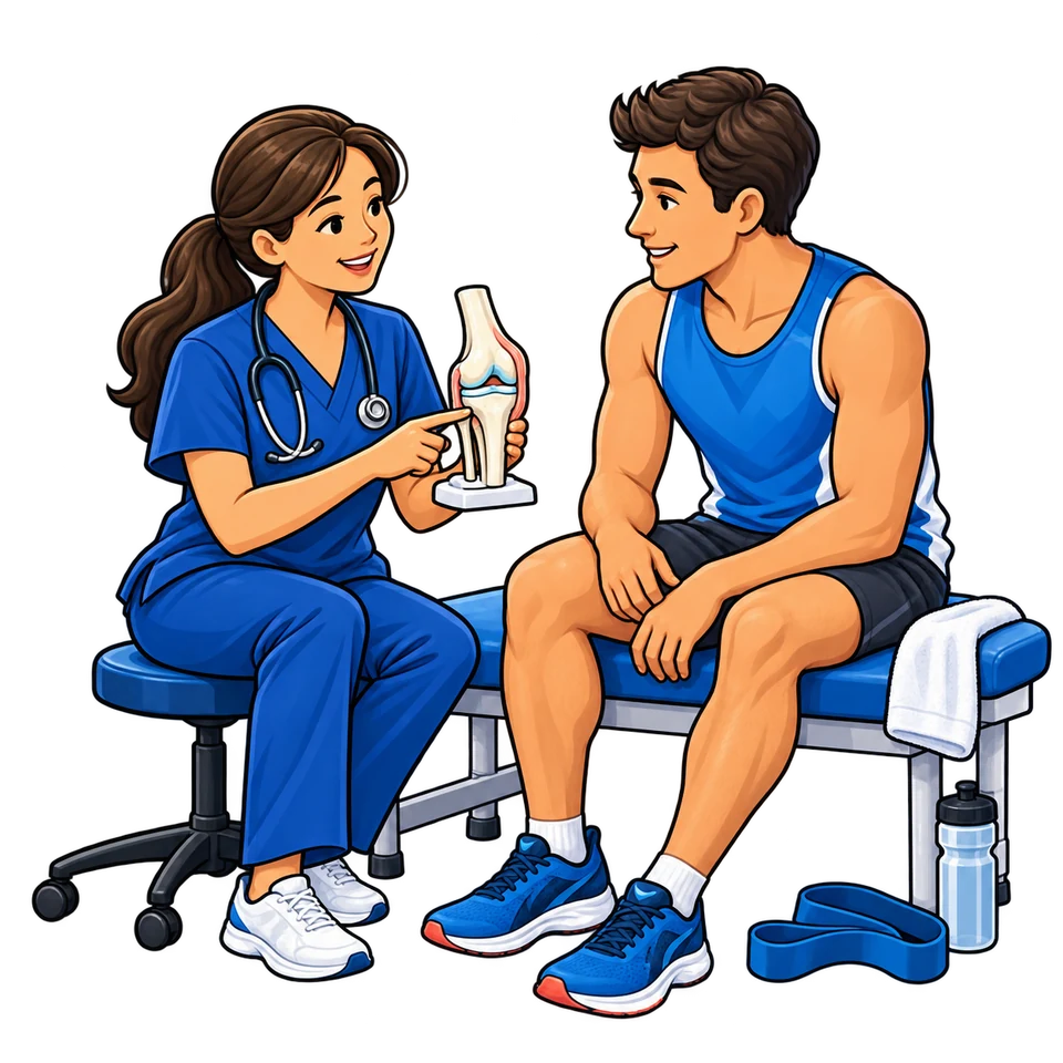 Sports Medicine English: illustration from the revised learner book.