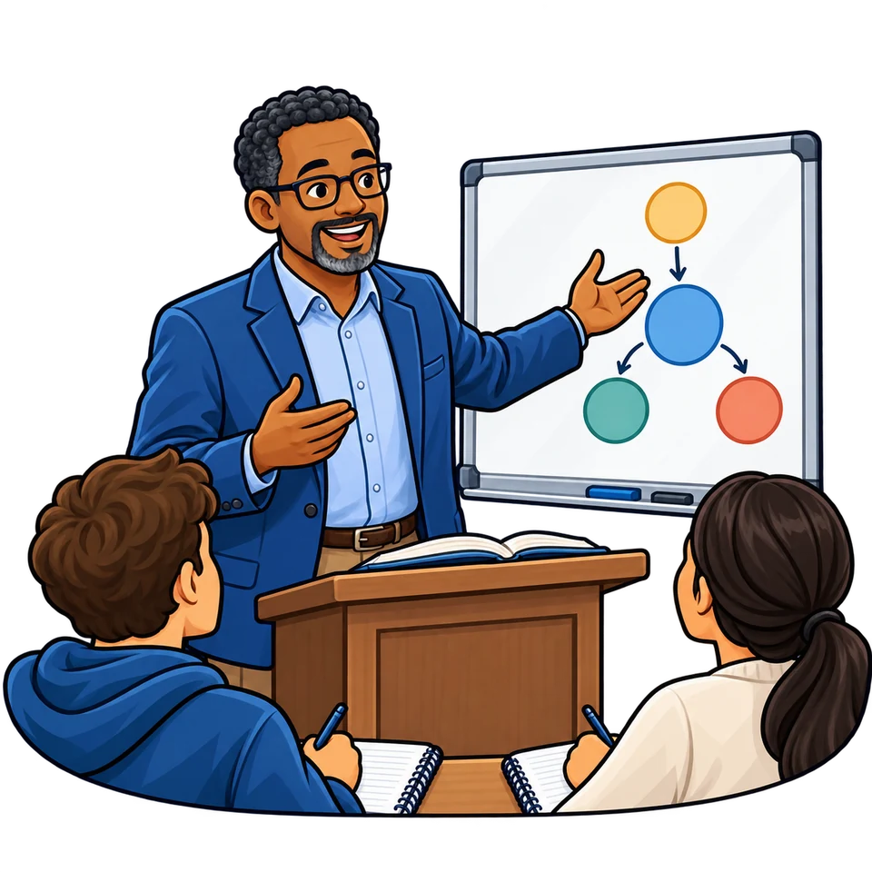 University Professors English: illustration from the revised learner book.