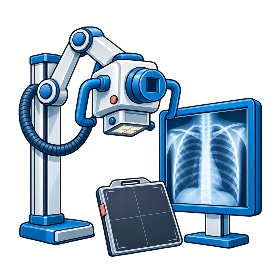 X-Ray and Radiography English: illustration from the revised learner book.